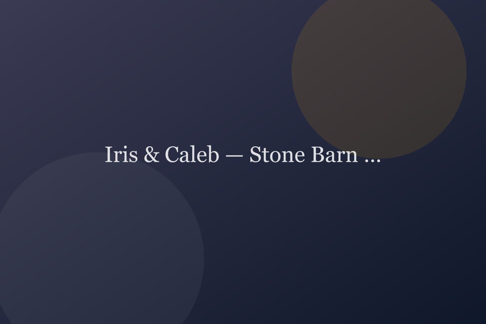 Iris & Caleb — Stone Barn — detail 1