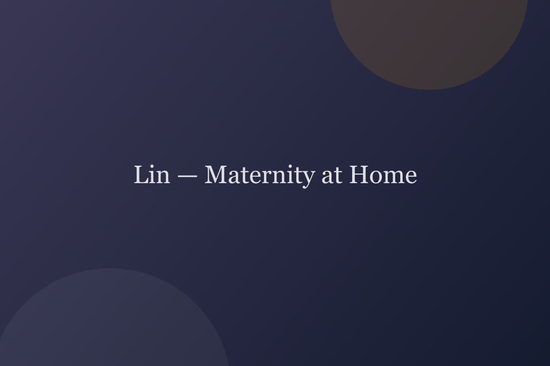 Lin — Maternity at Home — portraits project cover