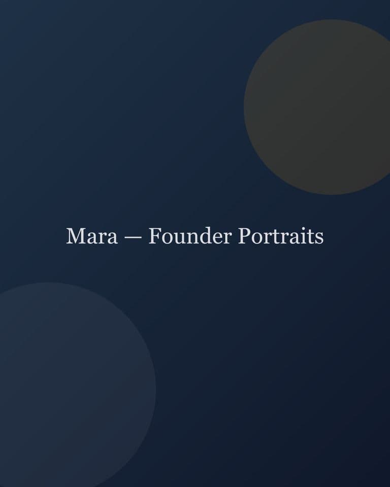 Mara — Founder Portraits — portraits project cover