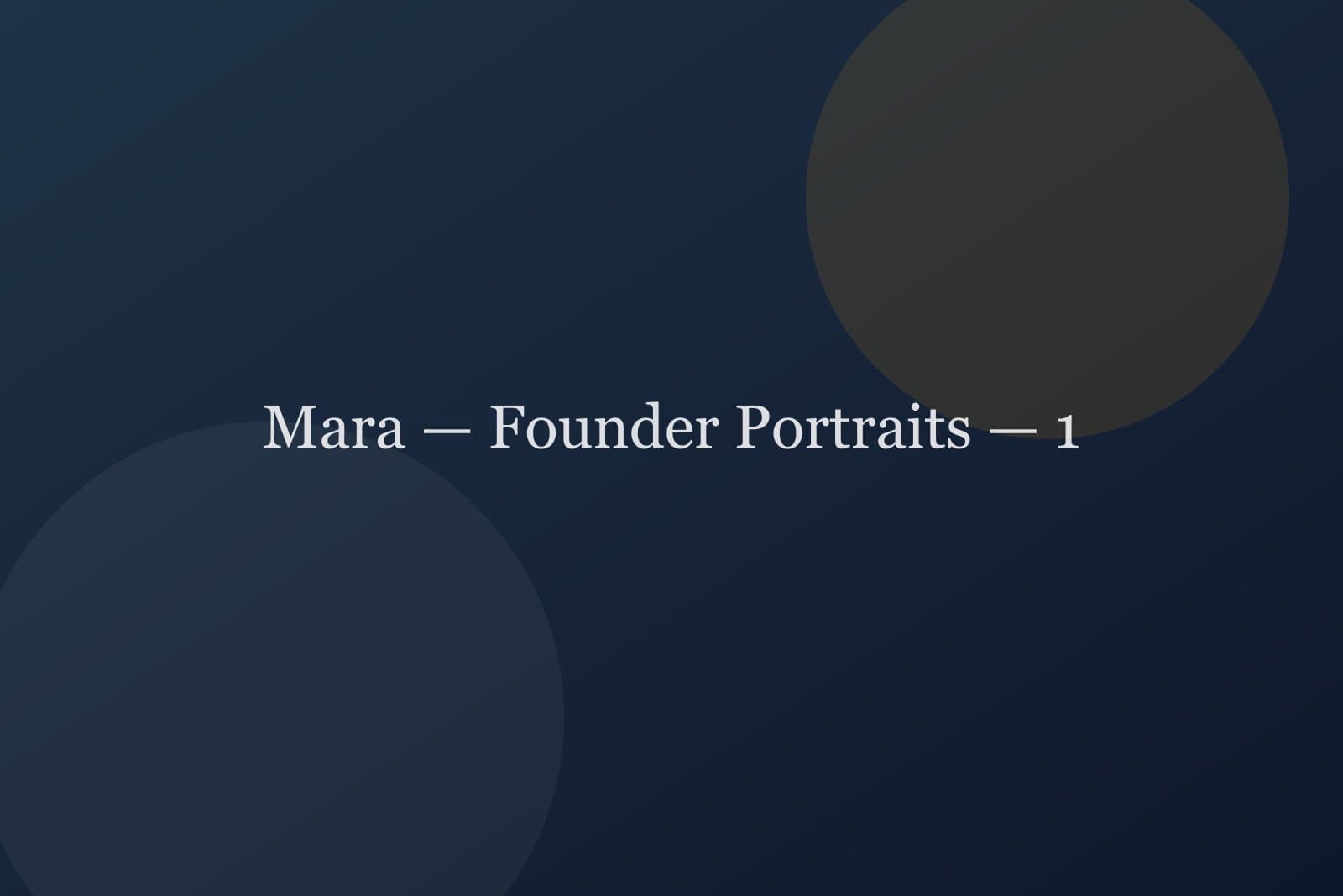 Mara — Founder Portraits — detail 1