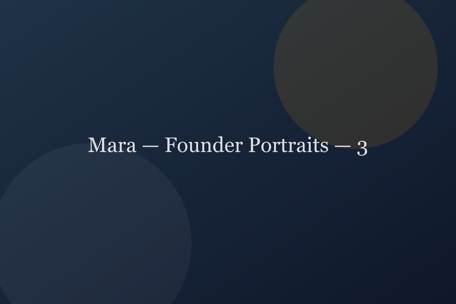 Mara — Founder Portraits — detail 3