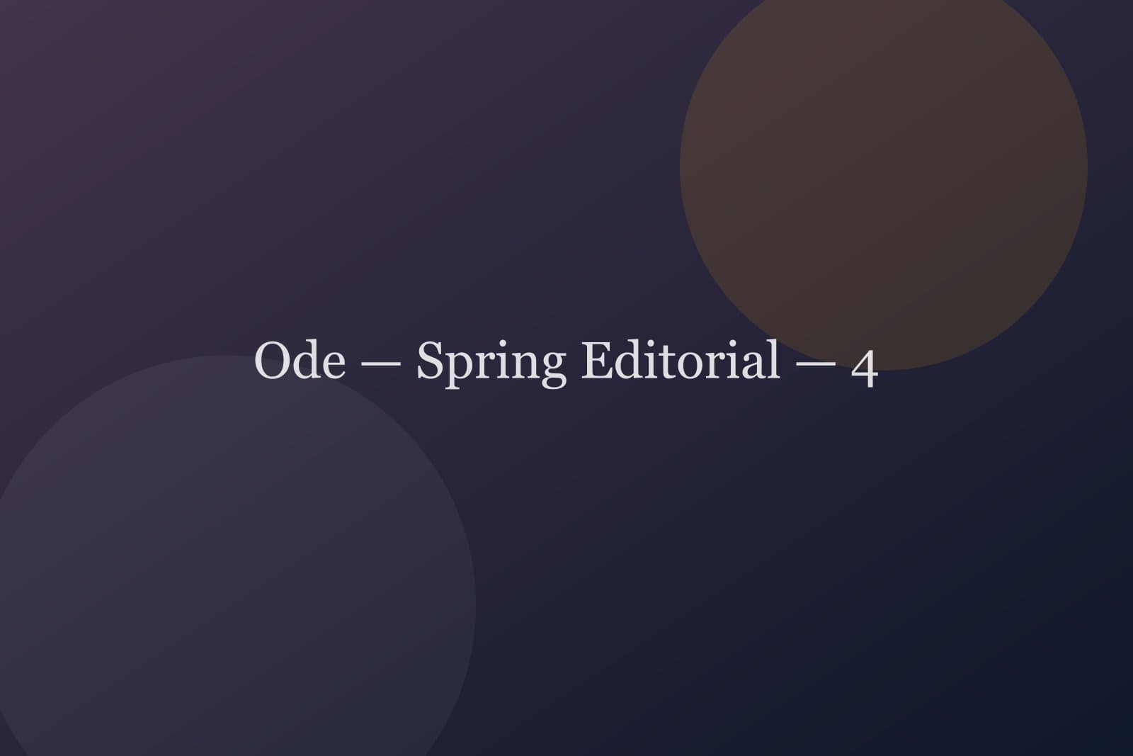 Ode — Spring Editorial — detail 4