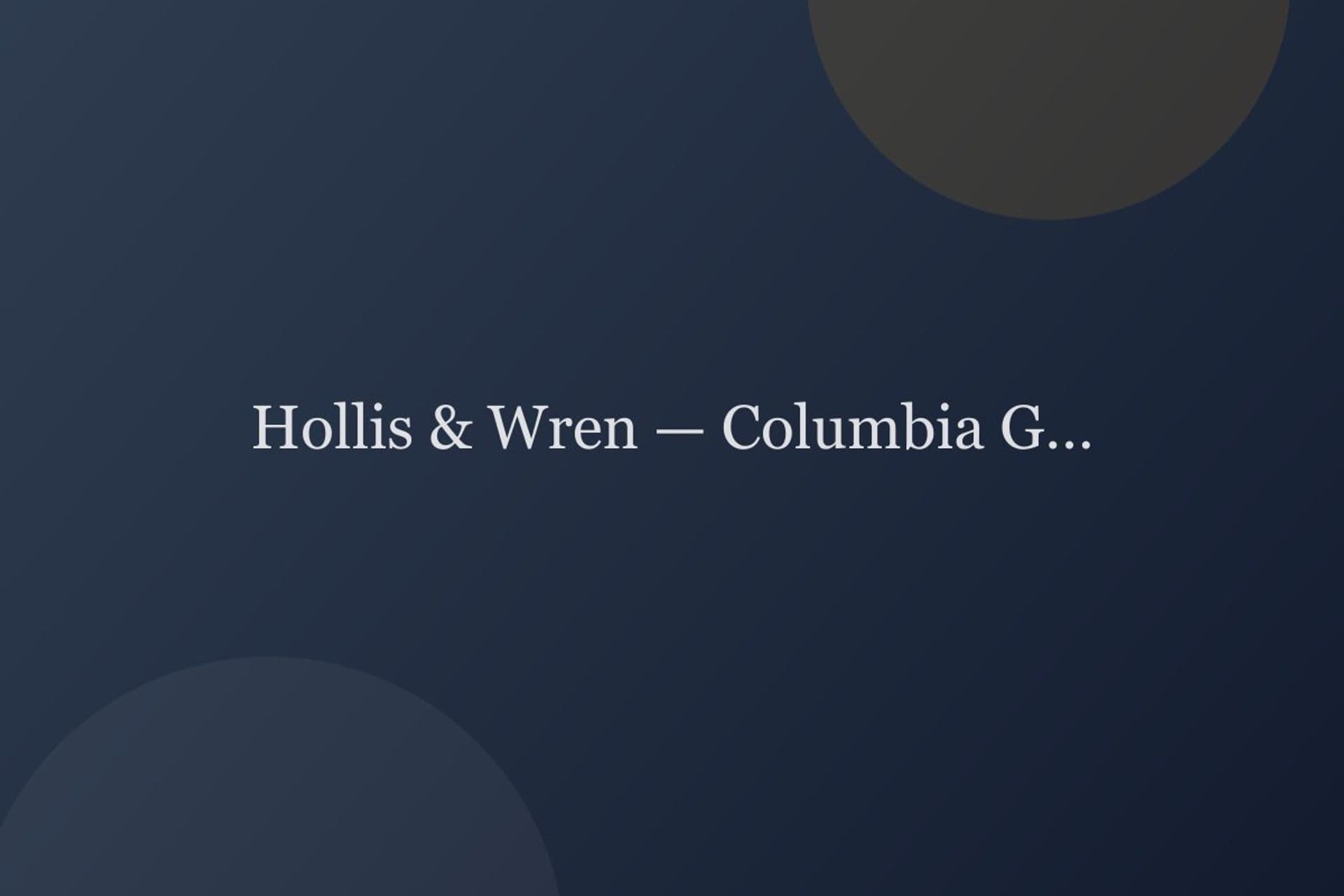 Hollis & Wren — Columbia Gorge — weddings project cover
